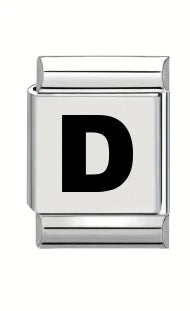 13mm Laser Italian Charm - Plain Letter D