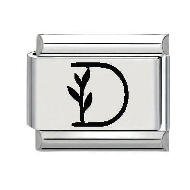 9mm Laser Italian Charm - Letter D