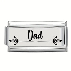 9mm Laser Italian Charm - Dad Superlink
