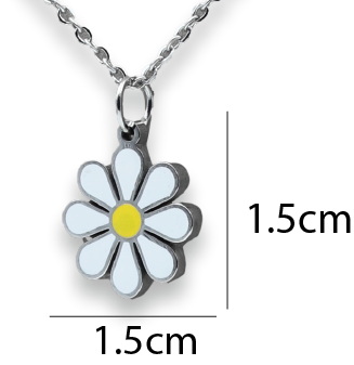 Daisy Enamel Pendant & Chain - Card 480