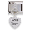 9mm Engraved Heart Dangle Italian charm