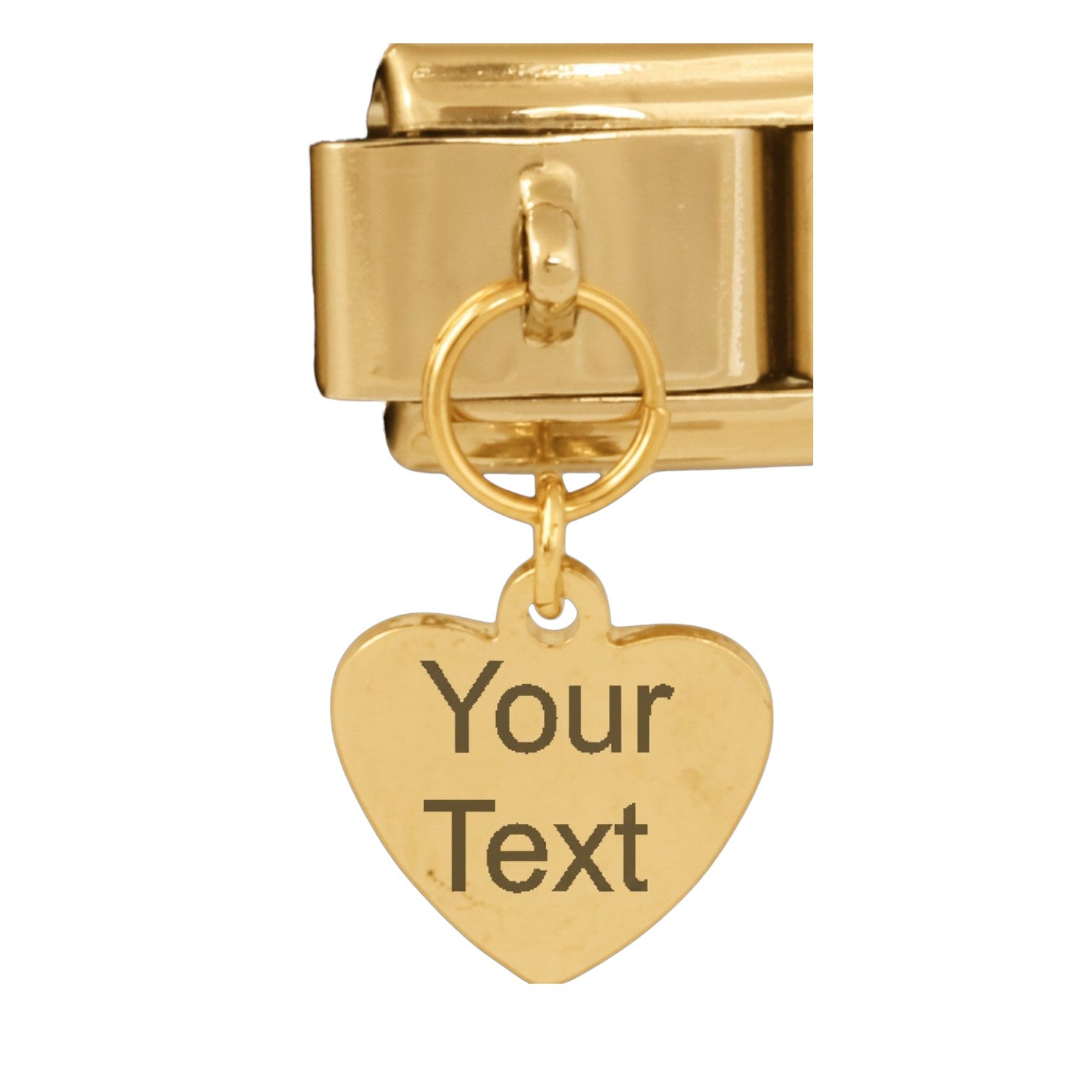 9mm Engraved Heart Dangle Italian charm