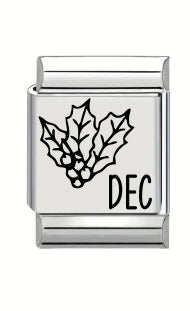 13mm Laser Italian Charm - December Flower