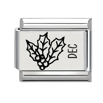 9mm Laser Italian Charm - December Flower