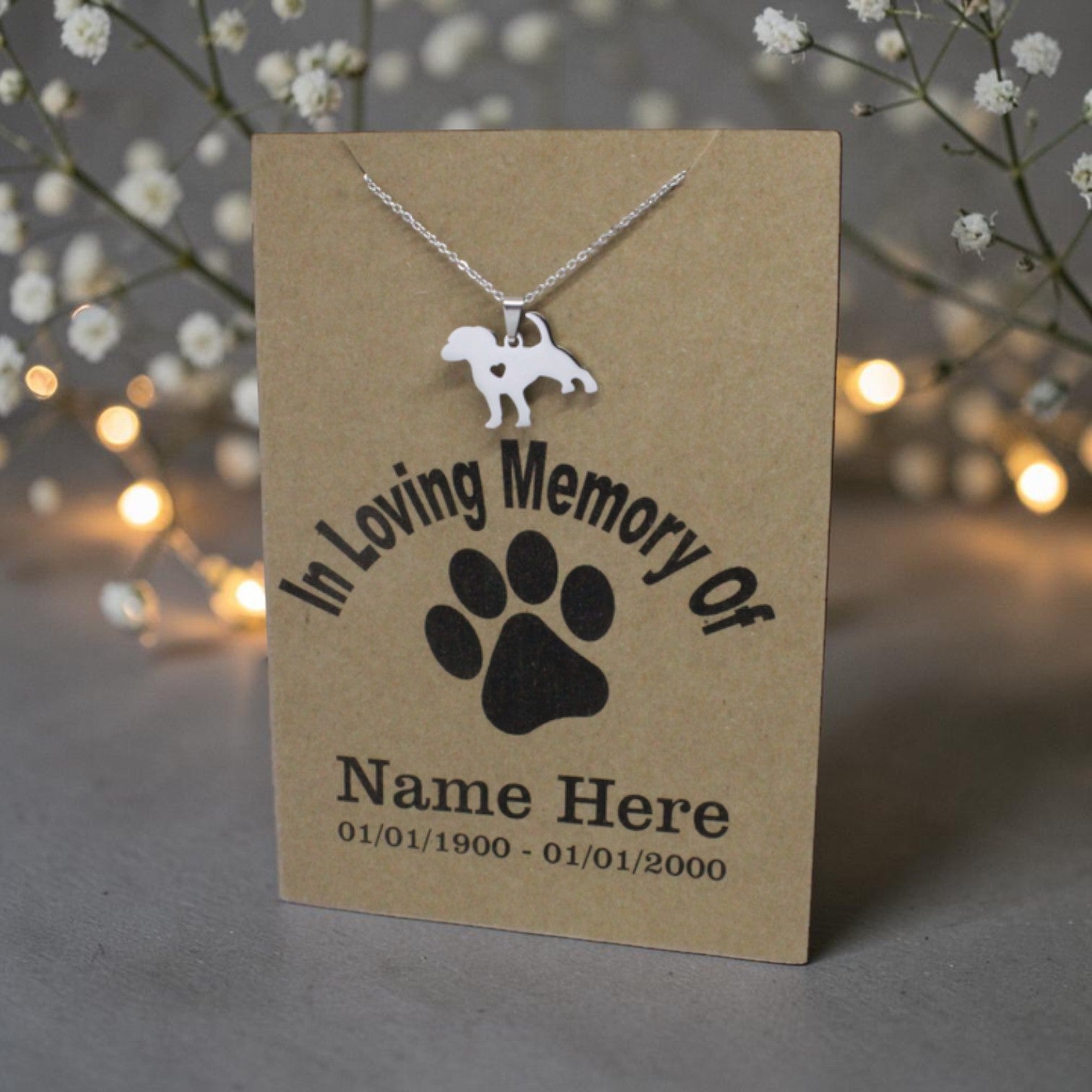 Dog Pendant & Chain - Card 189 (Click to personalize card)