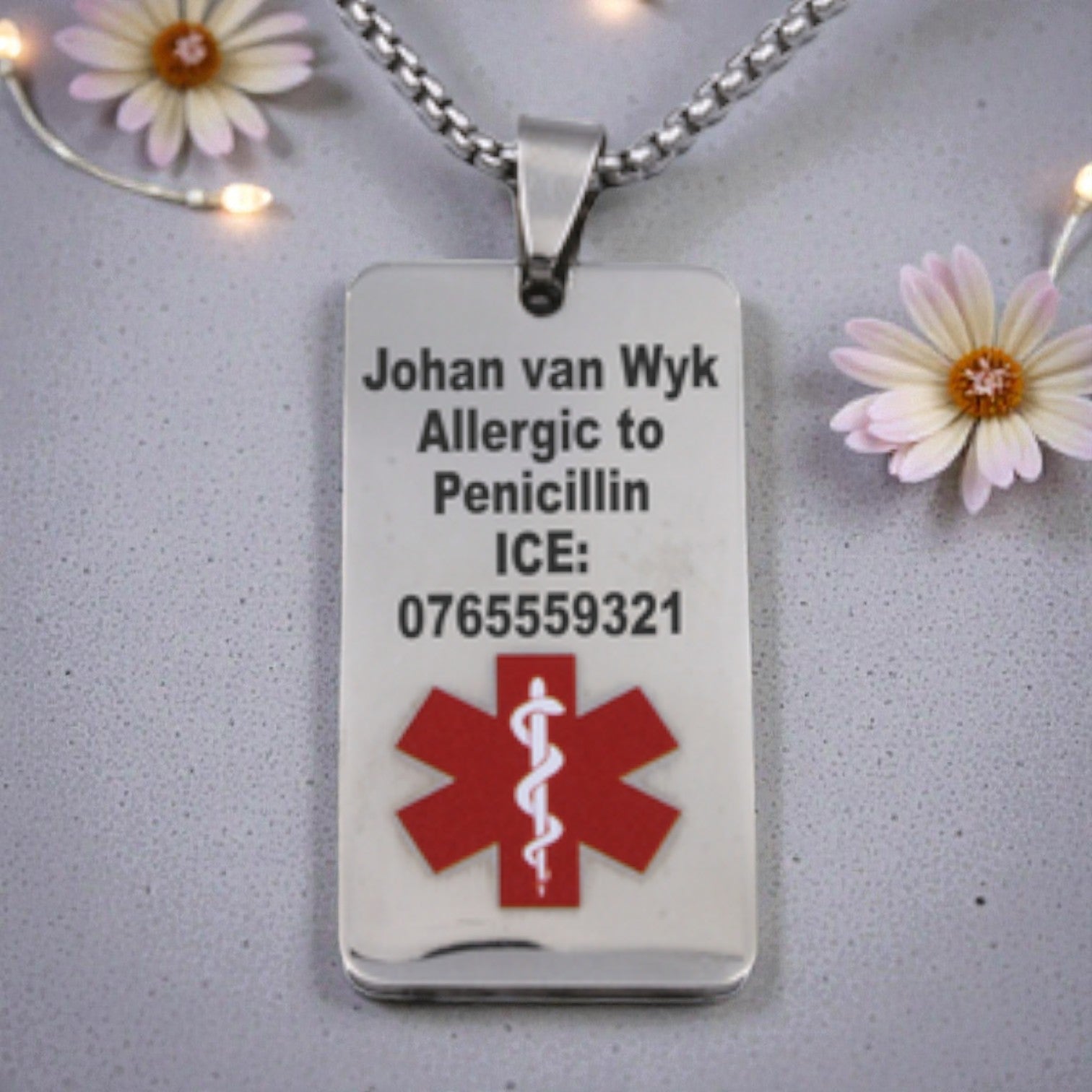Medical Alert Dog Tag Necklace