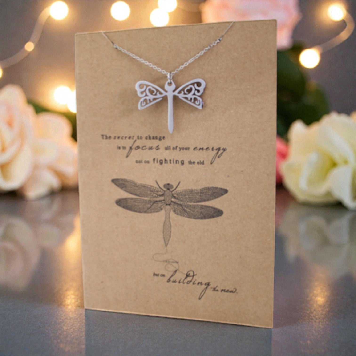 Dragonfly Pendant & Chain - Card 357