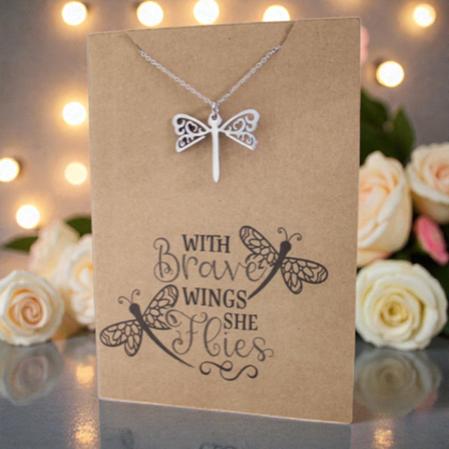 Dragonfly Pendant & Chain - Card 358