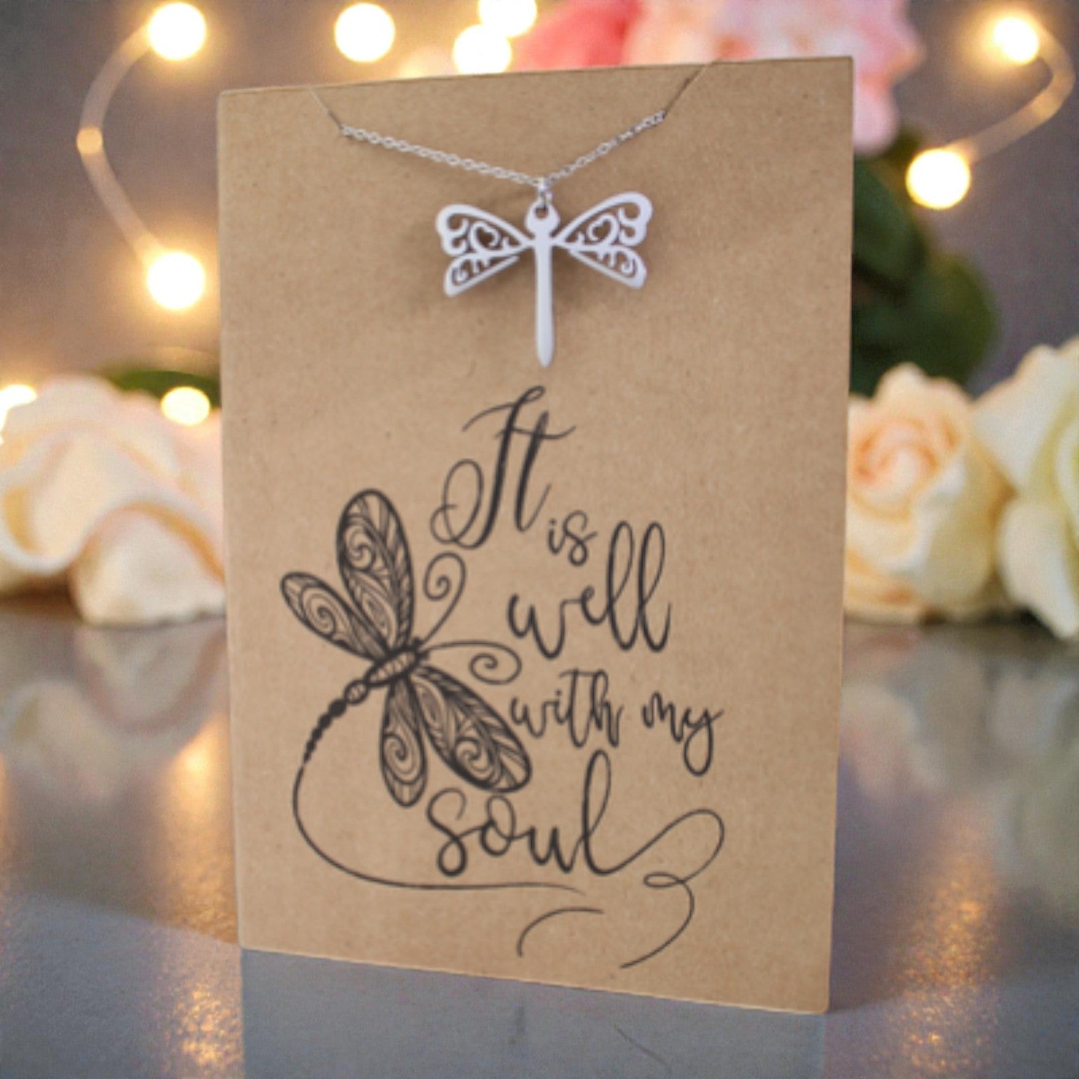 Dragonfly Pendant & Chain - Card 359
