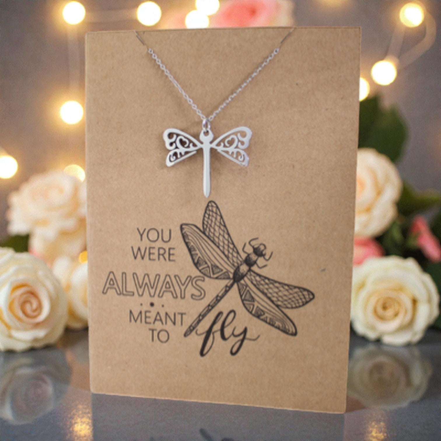 Dragonfly Pendant & Chain - Card 361