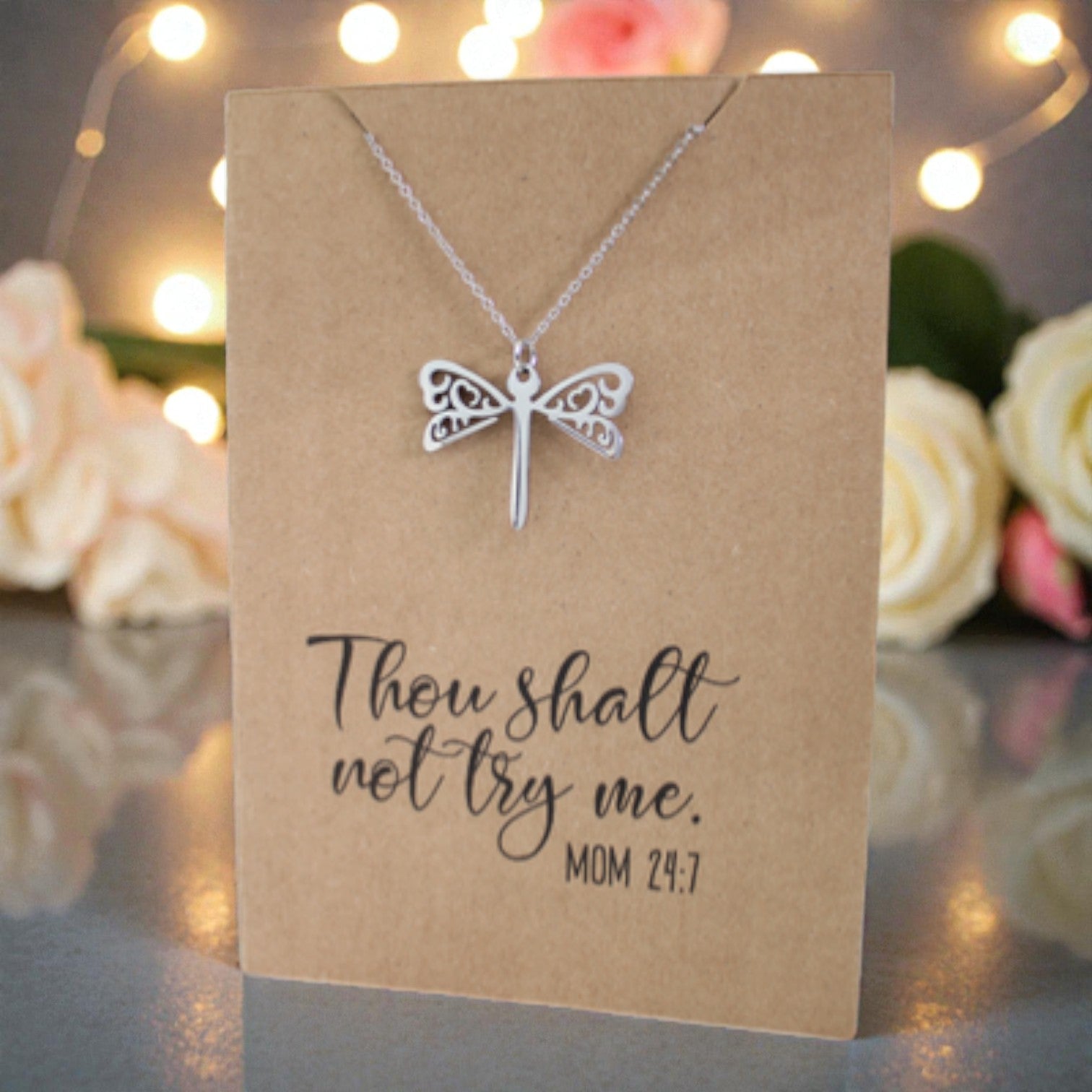 Dragonfly Pendant & Chain - Card 362