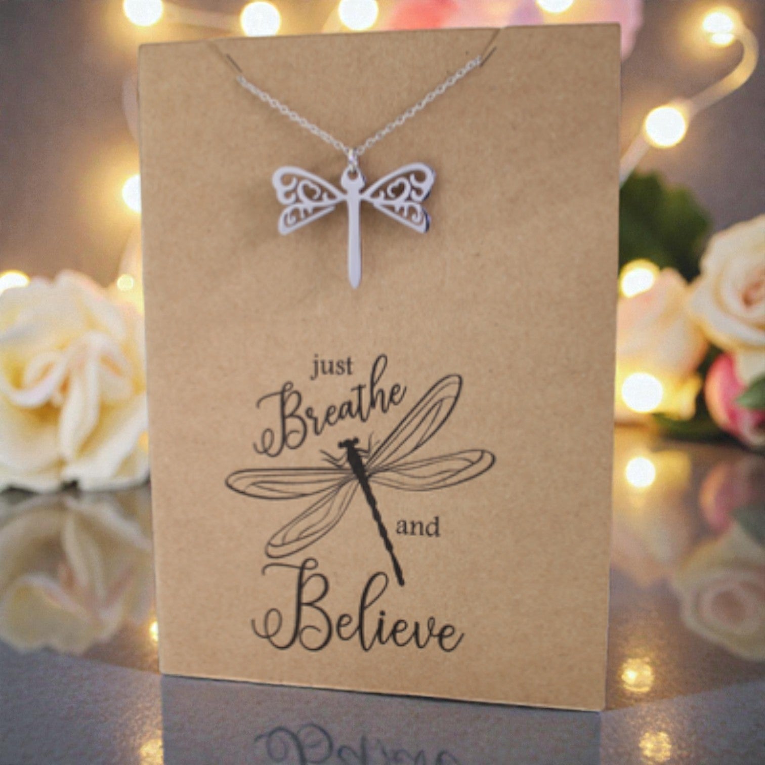 Dragonfly Pendant & Chain - Card 363