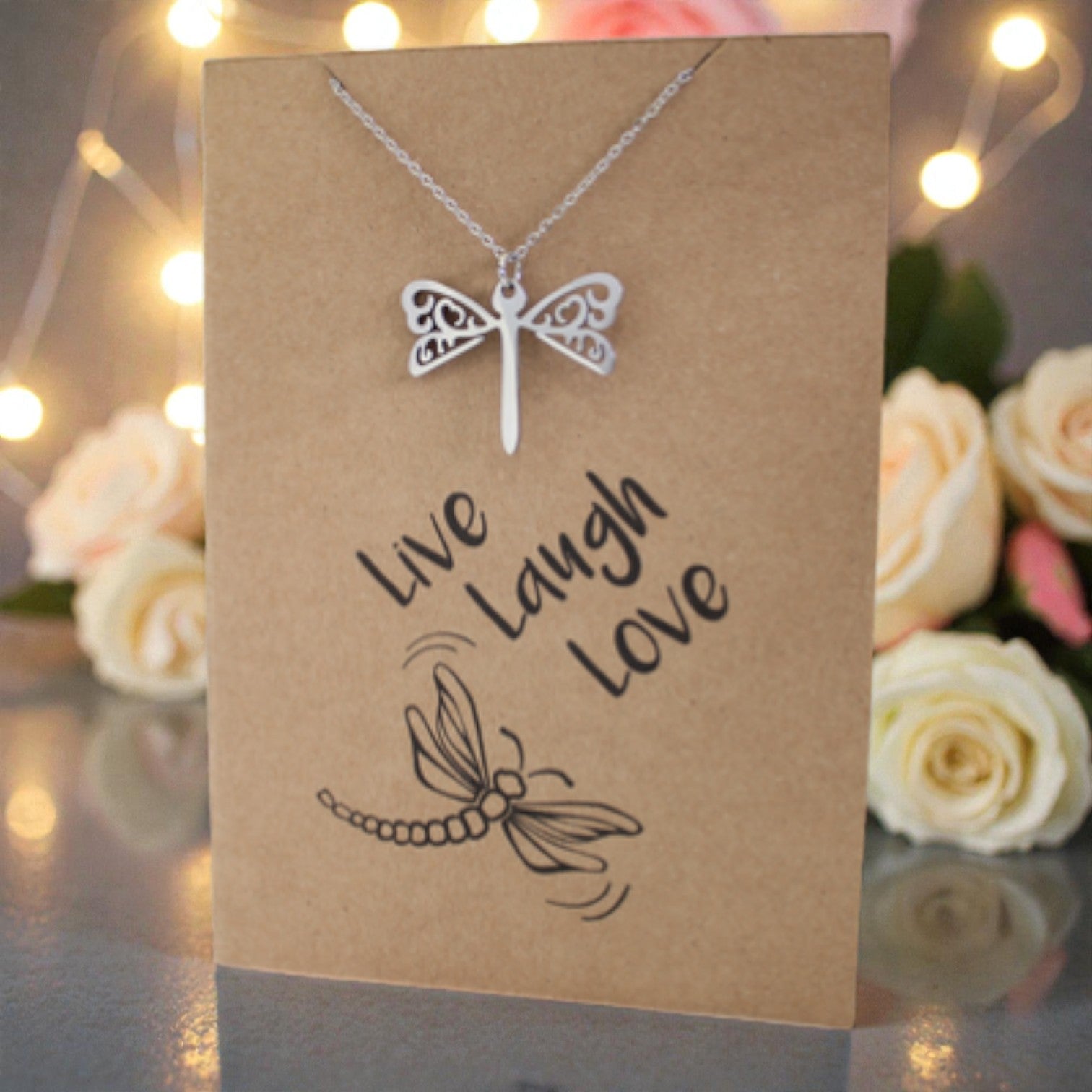 Dragonfly Pendant & Chain - Card 364