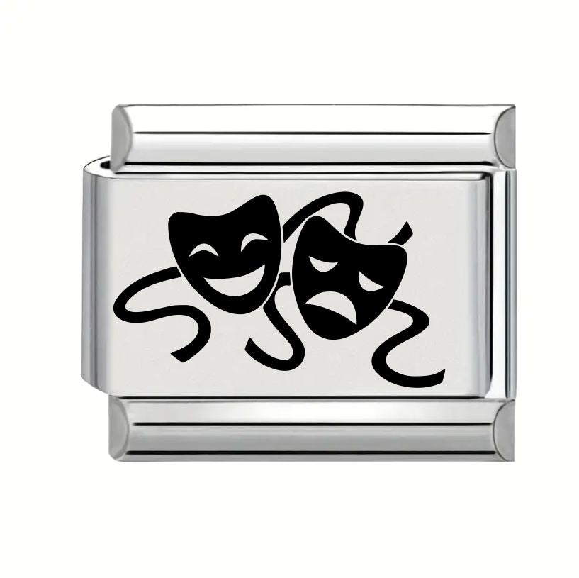 9mm Laser Engraved Charm - Drama