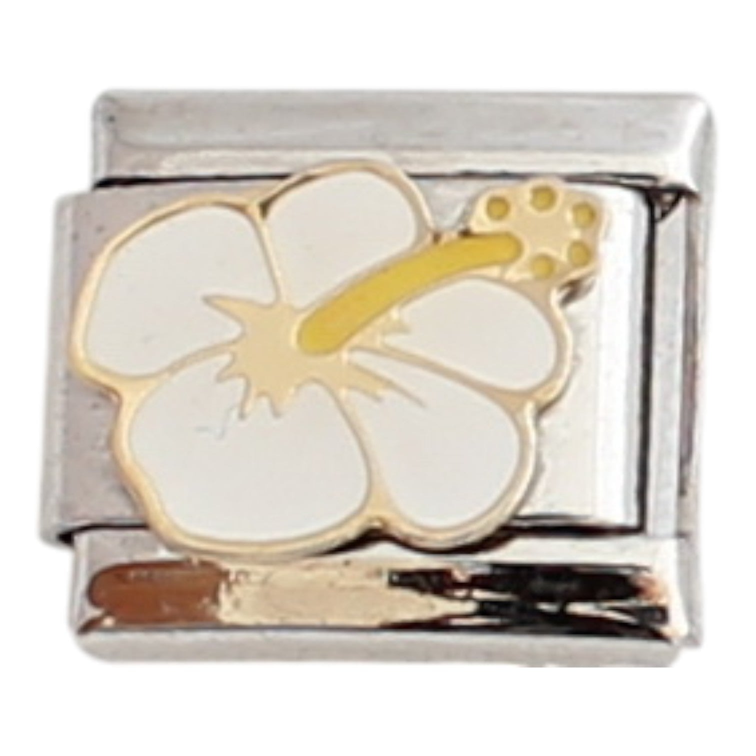 White Hibiscus 9mm Charm