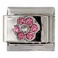 Pink CZ Flower 9mm Charm