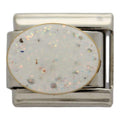 White Glitter 9mm Charm