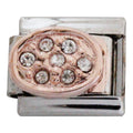 Rose Gold Oval Stones 9mm Charm