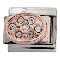 Rose Gold Oval Stones 9mm Charm