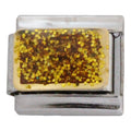 Gold Glitter 9mm Charm