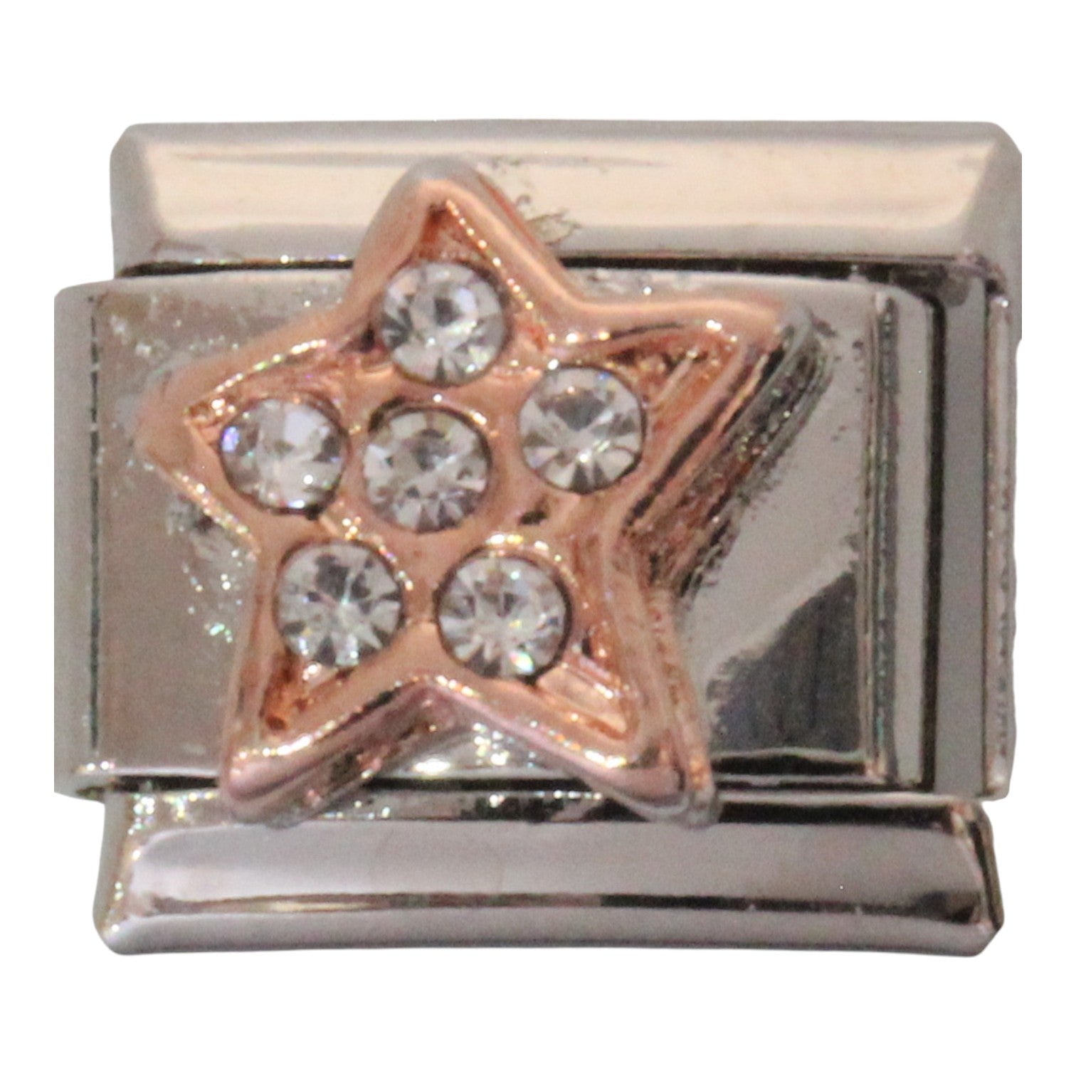 Rose gold star with stones 9mm Charm