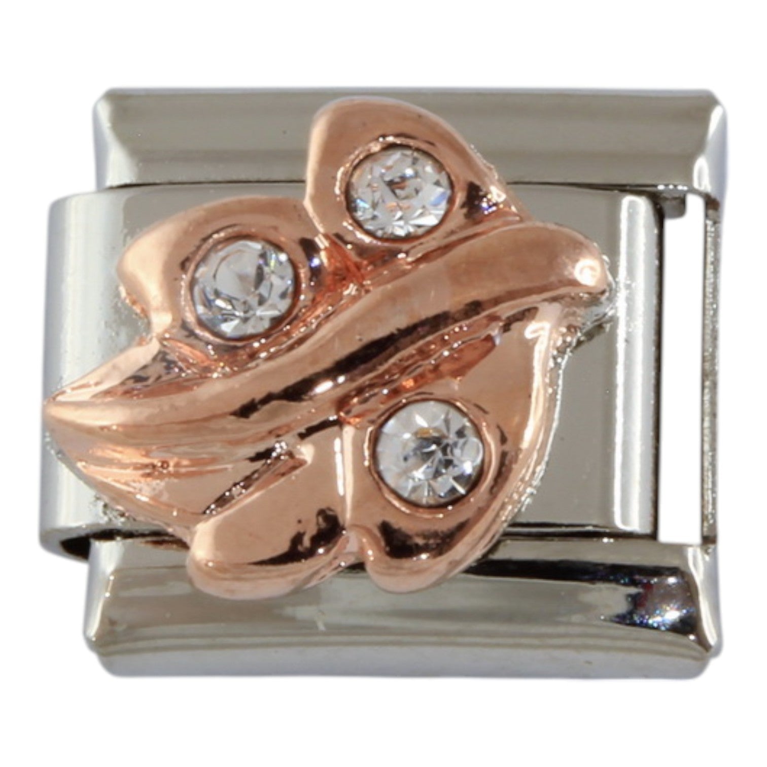 Rose Gold Leaf 9mm Charm