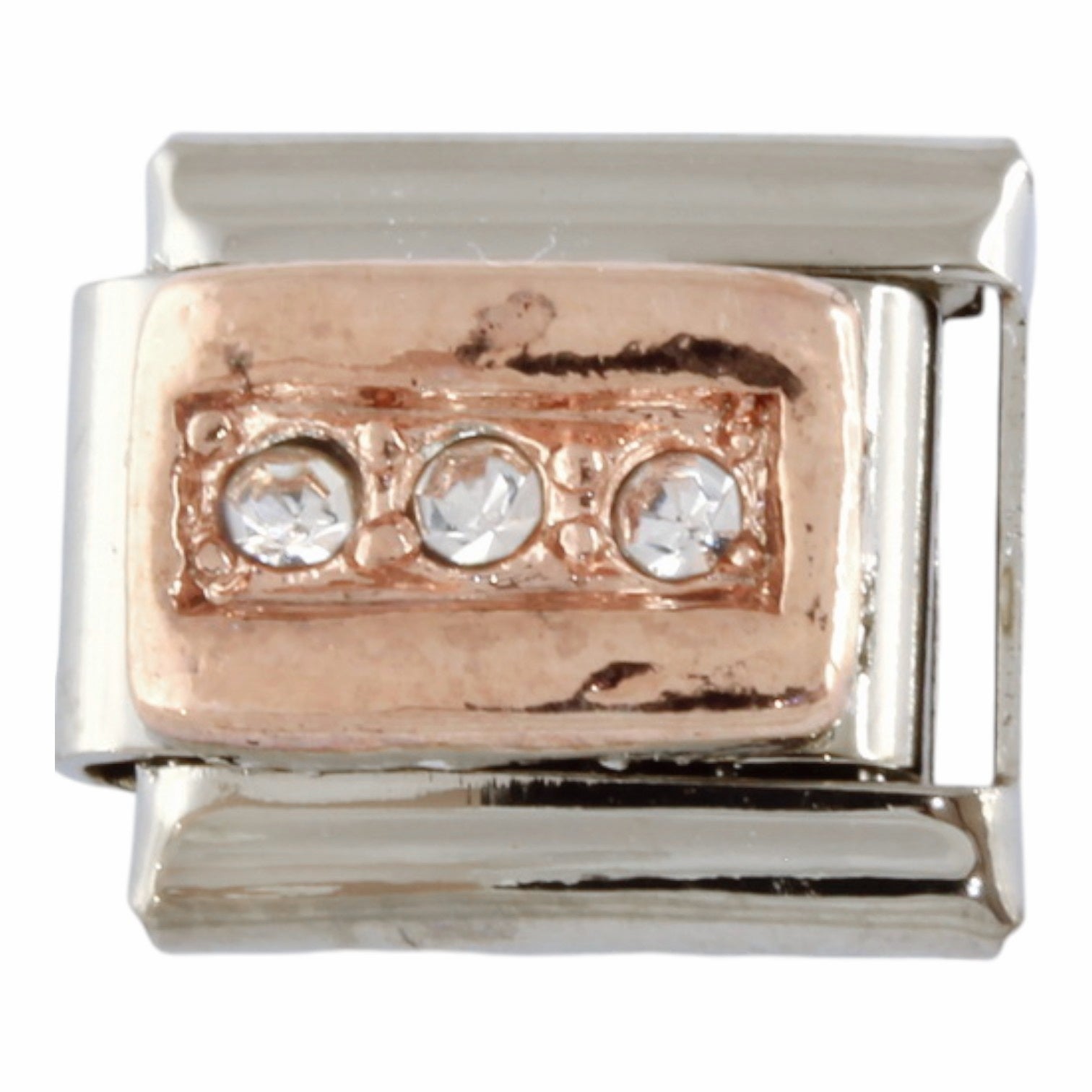 Rose Gold 3 Stone 9mm Charm