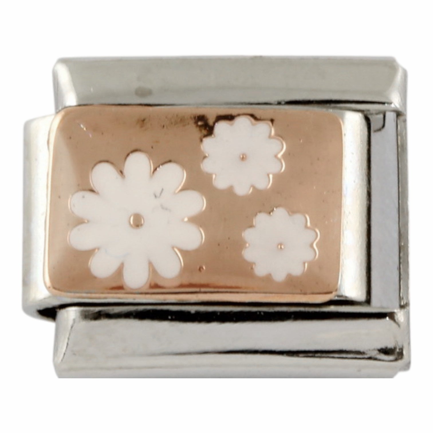 Rose Gold Daisies 9mm Charm