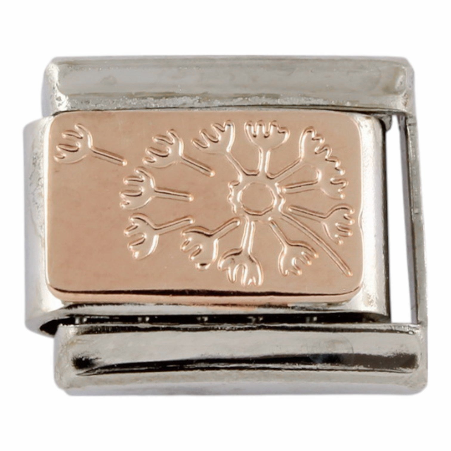 Rose Gold Dandelion 9mm Charm