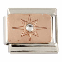 Rose Gold Star Stone 9mm Charm