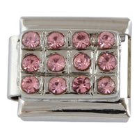 Pink Stones 9mm Charm