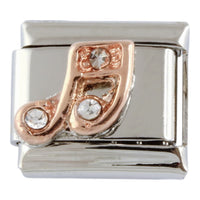 Rose Gold Music Note 9mm Charm