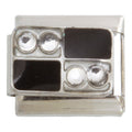 Black White Stones 9mm Charm