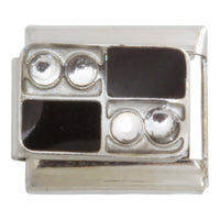 Black White Stones 9mm Charm