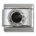 Round Black Stone 9mm Charm
