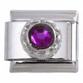 Round Purple Stone 9mm Charm