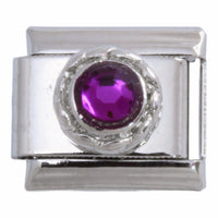 Round Purple Stone 9mm Charm