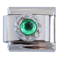 Round Green Stone 9mm Charm