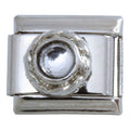 Round White Stone 9mm Charm