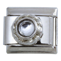 Round White Stone 9mm Charm