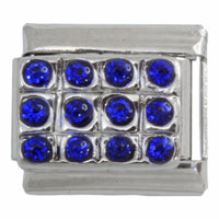 Blue Stones Rectangle 9mm Charm