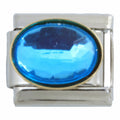 Blue Oval Stone 9mm Charm