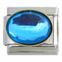 Blue Oval Stone 9mm Charm