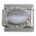 Grey Oval Stone 9mm Charm