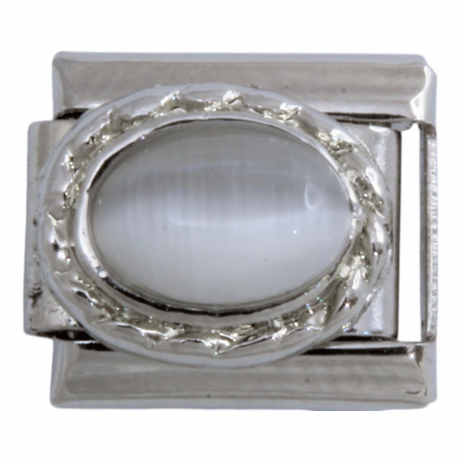 Grey Oval Stone 9mm Charm