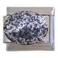 Glitter Oval 9mm Charm