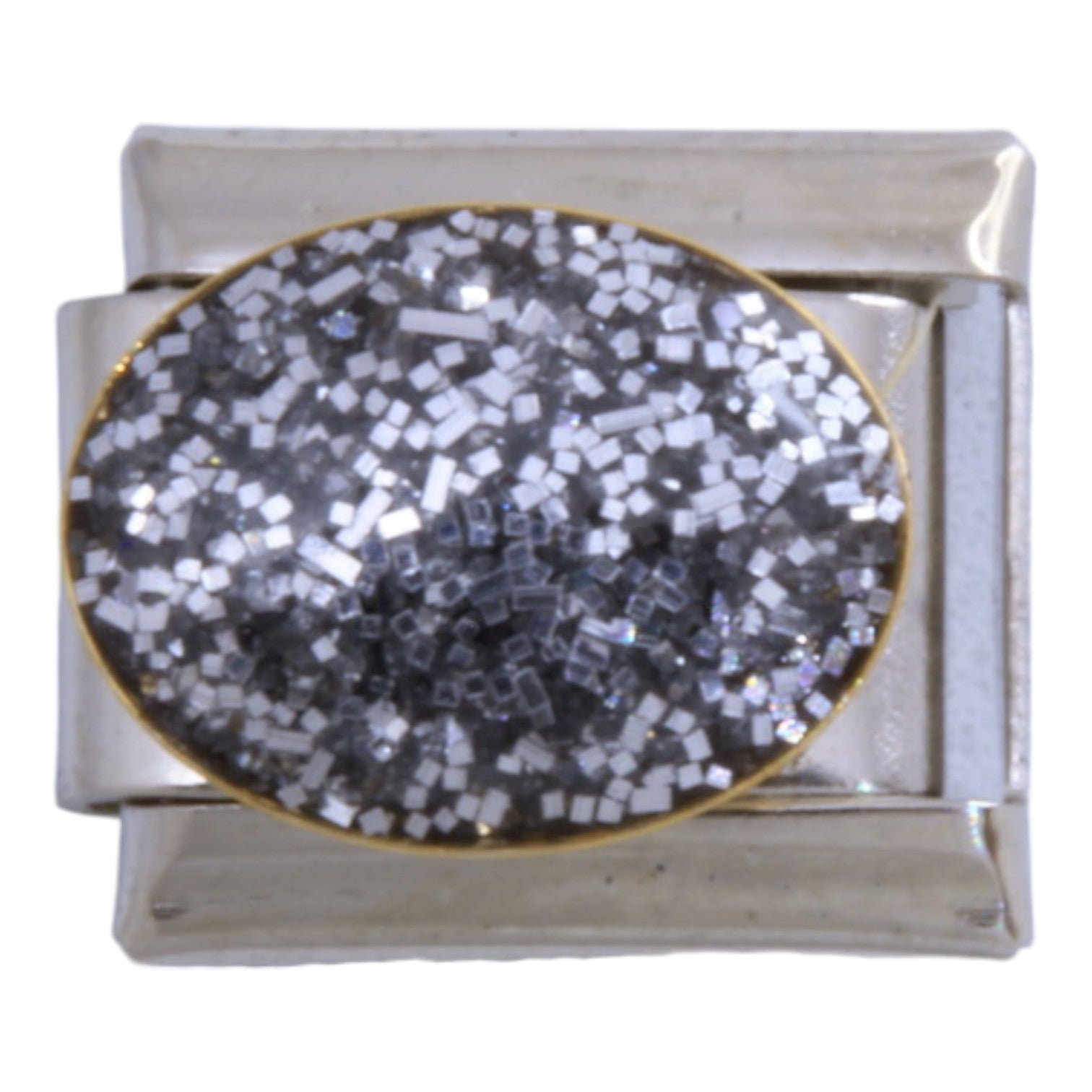 Glitter Oval 9mm Charm