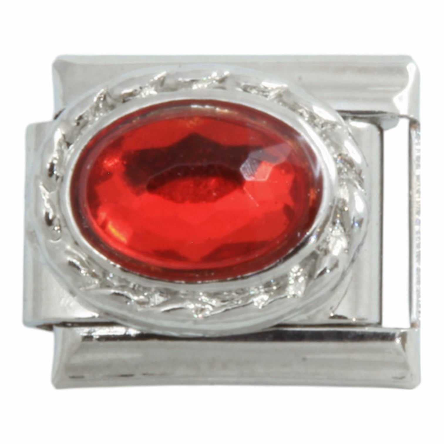 Red Oval Stone 9mm Charm