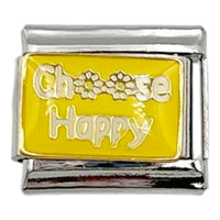 Choose Happy Yellow 9mm Charm