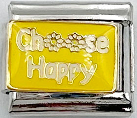 Choose Happy Yellow 9mm Charm